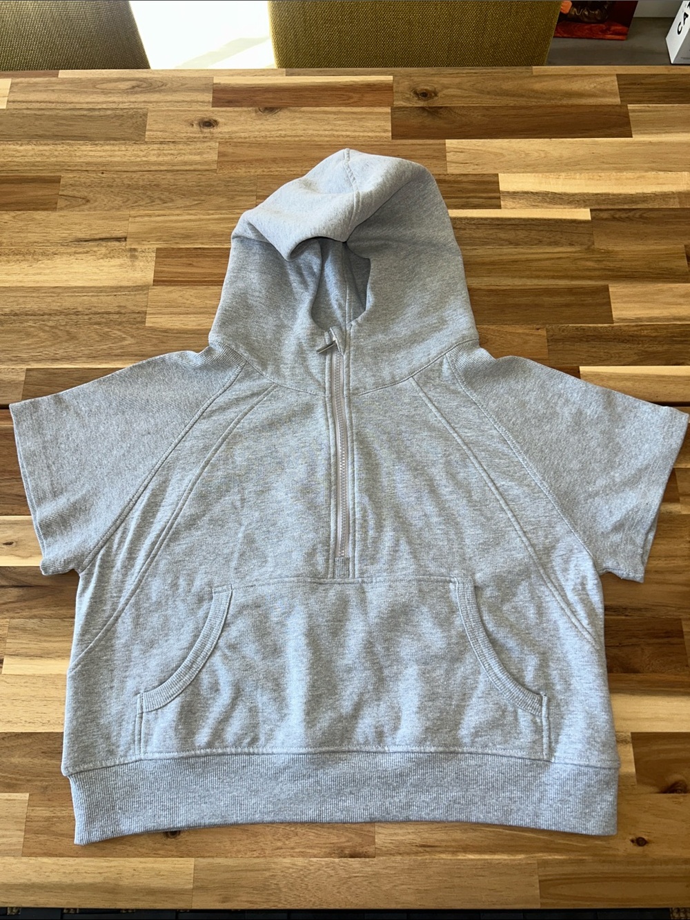Anna & Ava Gray Short-Sleeve Half-Zip Hoodie